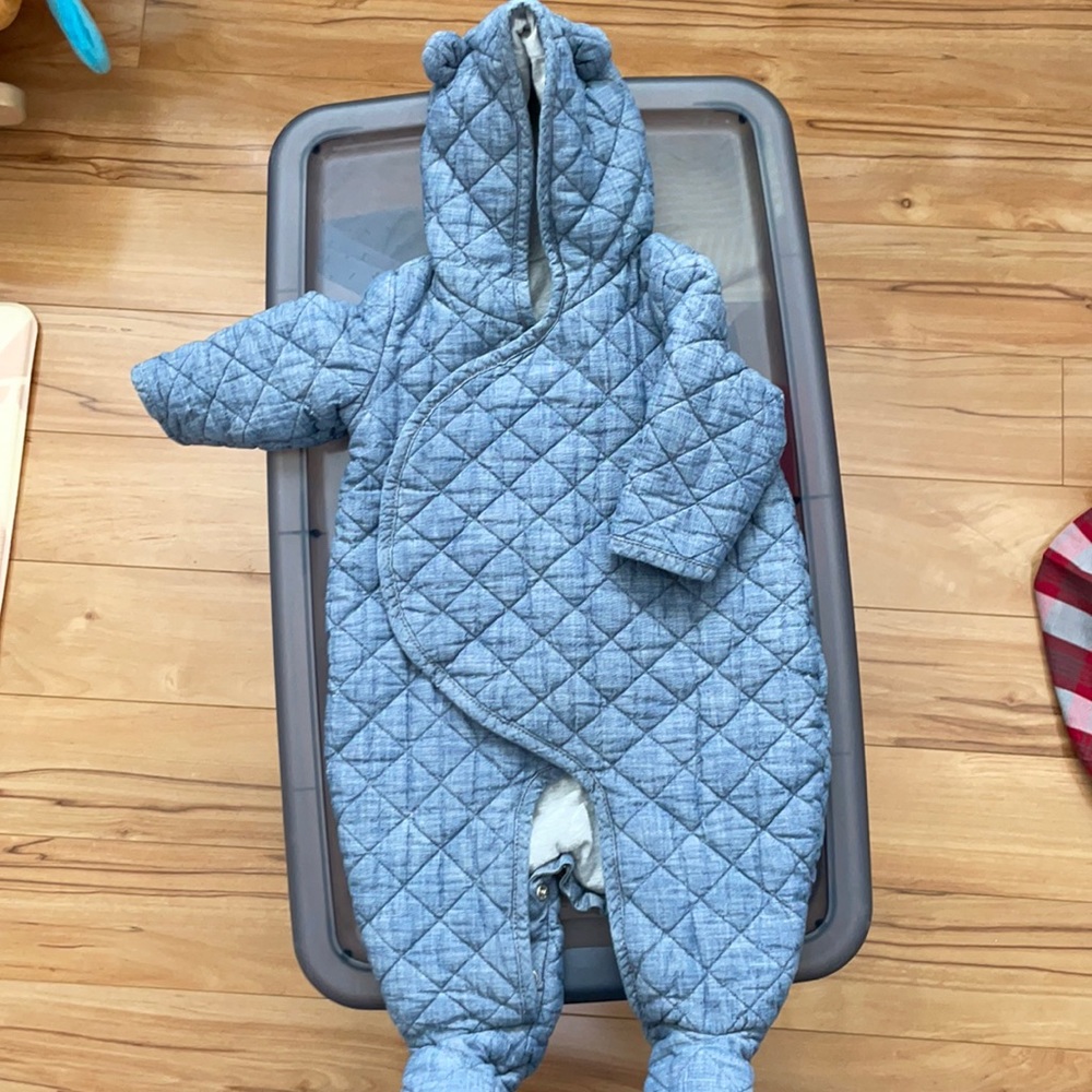 Baby gap denim bear onesie